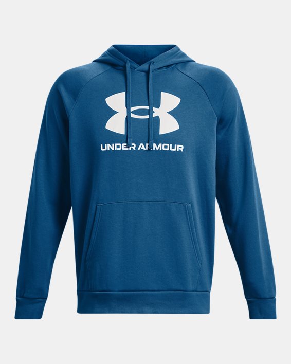 Men's UA Rival Fleece Logo Hoodie, Blue, pdpMainDesktop image number 4